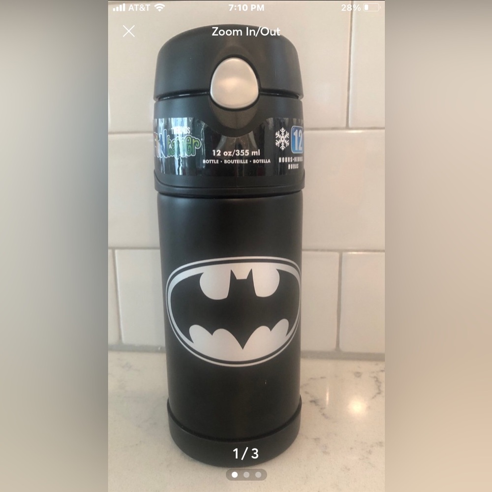 Thermos Black Funtainer with Batman Emblem